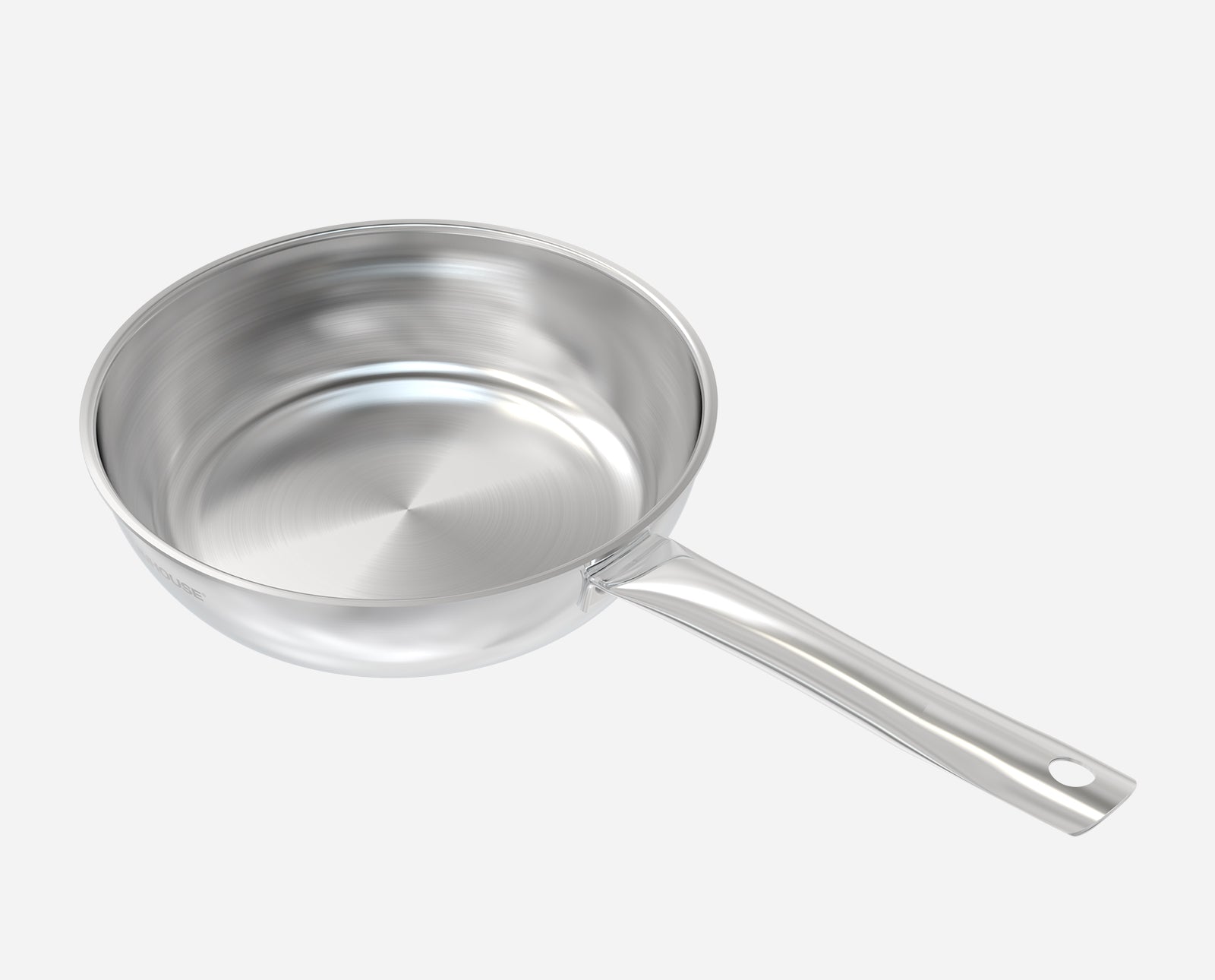 Sunhouse Stainless steel frying pan on a white background